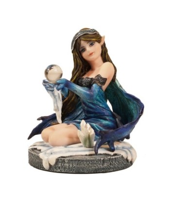 ORIGEN Home Decor Hada Sentada Fantasia | Figura de Hada Azul - 9x9x7cm