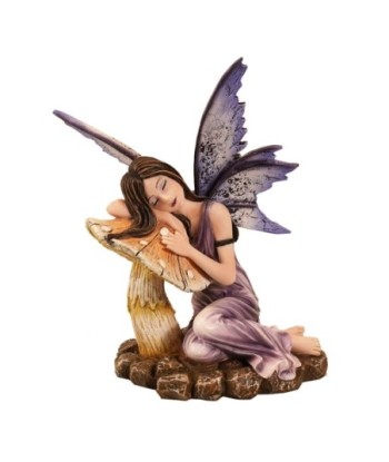 ORIGEN Home Decor Hada Acostada Fantasia | Figura de Hada Lila - 16x14x12cm