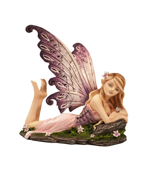 ORIGEN Home Decor Hada Acostada Fantasia Figura de Hada Marrón 14x13x10cm