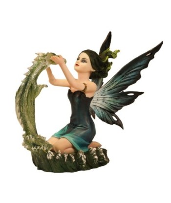 ORIGEN Home Decor Hada Del Agua Fantasia | Figura de Hada Azul - 14x17x10cm