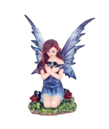 ORIGEN Home Decor Hada Corazon Partido Figura de Hada Gris - 17x12x12cm Fantasía y Romántico