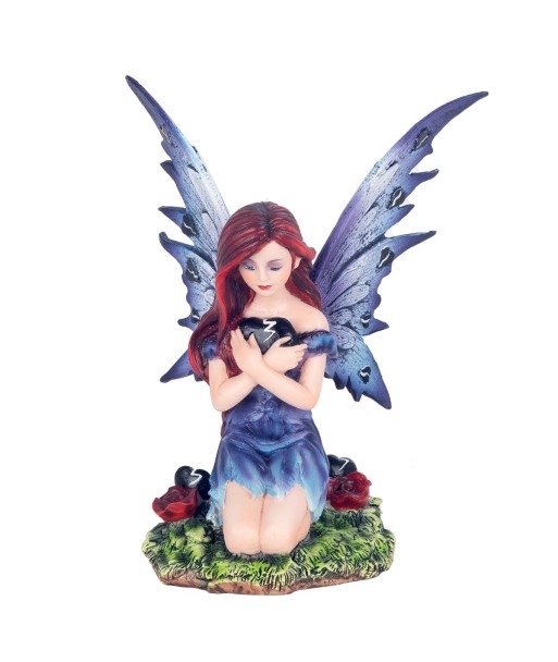 ORIGEN Home Decor Hada Corazon Partido Figura de Hada Gris - 17x12x12cm Fantasía y Romántico