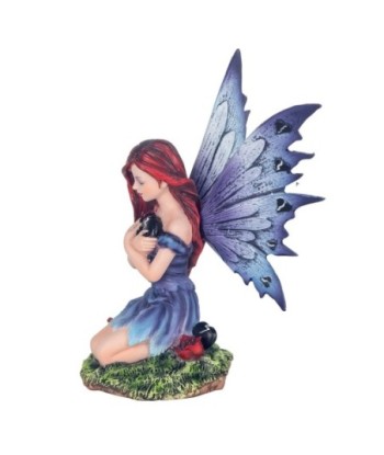 ORIGEN Home Decor Hada Corazon Partido Figura de Hada Gris - 17x12x12cm Fantasía y Romántico