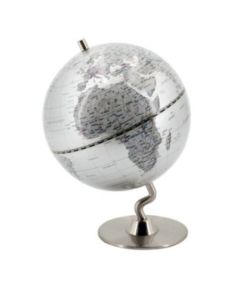 ORIGEN Home Decor Globo Globos Mundo Plateado Redondo - 20x14x14cm