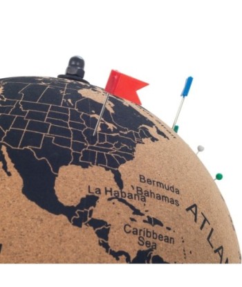 ORIGEN Home Decor Globo Globos Mundo Negro Redondo - 25x18x18cm