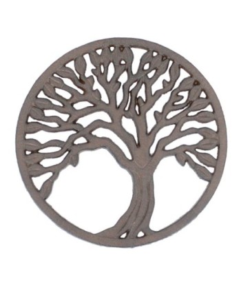 ORIGEN Home Decor Salvamantel Arbol vida Gris Redondo 22x22x2cm para Cocina - Producto de Alta Calidad y Diseño