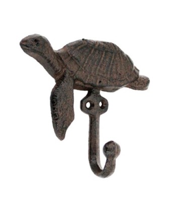 ORIGEN Home Decor Percha Tortuga 1 Pomo Percheros Gris Vintage - 12x13x4cm