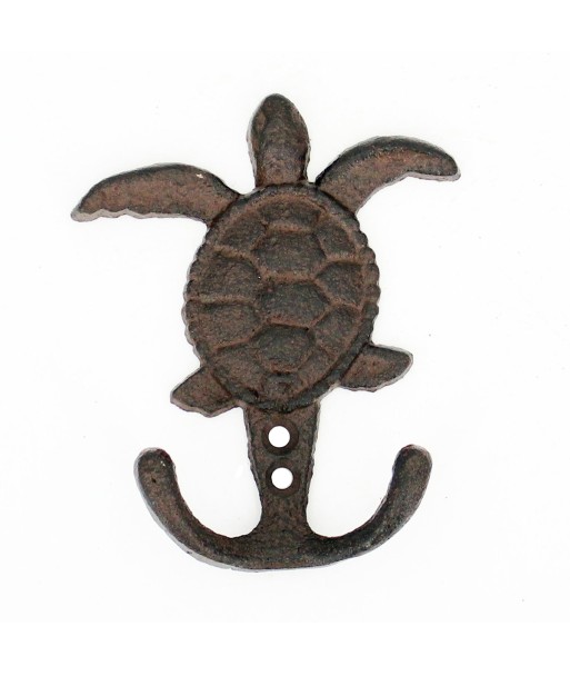ORIGEN Home Decor Percha Tortuga 2 Pomos Percheros Gris Hierro Colado Vintage - 12x10x3cm