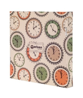 ORIGEN Home Decor Reloj Uva Y Vino Vintage | Decoración Pared Mapamundi - 34x34x4cm