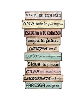 ORIGEN Home Decor Adorno Pared Placas Metal Marrón 45x25x1cm