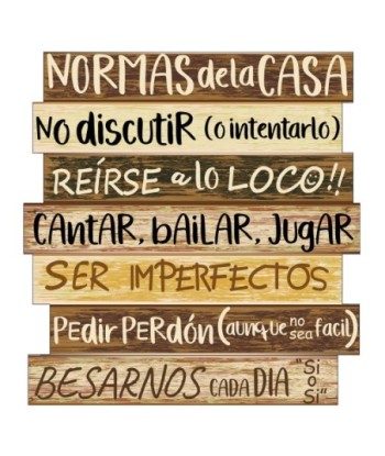 ORIGEN Home Decor Adorno Pared Normas De Casa Placas Metal Marrón 32x30x1cm