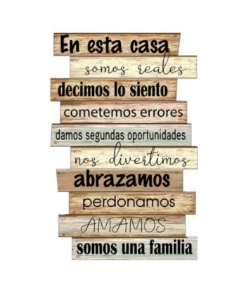 ORIGEN Home Decor Adorno Pared Familia Placas Metal Marrón 45x29x1cm