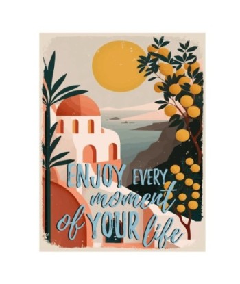 ORIGEN Home Decor Placa Pared Vintage Metal Naranja 33x25x1cm