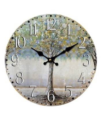 ORIGEN Home Decor Reloj Arbol Relojes Gris Redondo 34x34x4cm