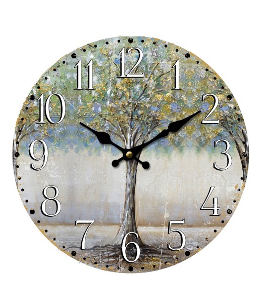 ORIGEN Home Decor Reloj Arbol Relojes Gris Redondo 34x34x4cm