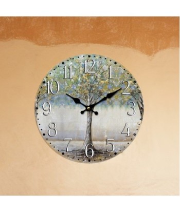 ORIGEN Home Decor Reloj Arbol Relojes Gris Redondo 34x34x4cm