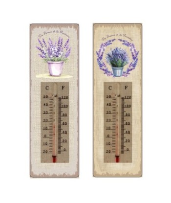 ORIGEN Home Decor Termometro 2U Placas De Madera | Termómetro Marrón Rectangular - 25x8x1cm