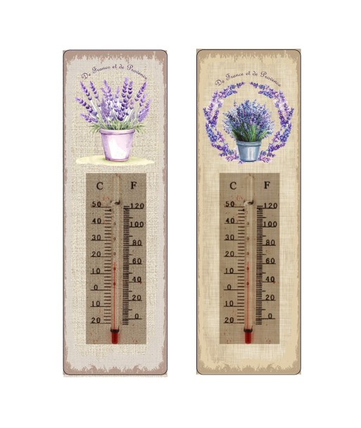 ORIGEN Home Decor Termometro 2U Placas De Madera | Termómetro Marrón Rectangular - 25x8x1cm