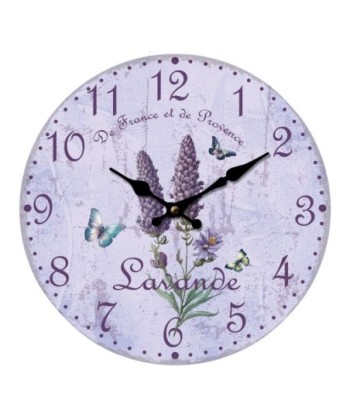 ORIGEN Home Decor Reloj Relojes Lila Redondo - 34x34x4cm Vintage Mapamundi
