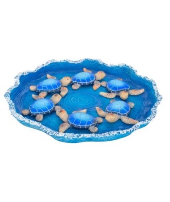 Pack 12 Tortugas Azules con Bandeja Incluida para Decoración del Hogar