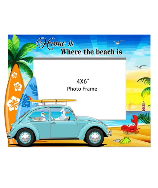 ORIGEN Home Decor Marco De Fotos Playa Azul Rectangular - 18x24x2cm | Marcos de Madera para Decoración del Hogar