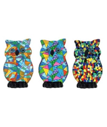 ORIGEN Home Decor Buho 3U Buhos Figura de Búho Verde - 8x5x5cm