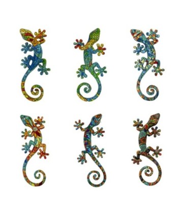 ORIGEN Home DECOR Lagarto 6U Animales | Figura de Lagarto Multicolor - 17x7x3cm