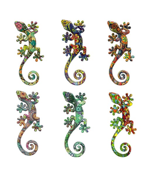 ORIGEN Home DECOR Lagarto 6U Animales | Figura de Lagarto Multicolor - 17x8x3cm