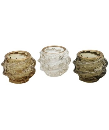 ORIGEN Home Decor Portavelas 3U Jarrones Y Portavelas Gris - 6x8x8cm