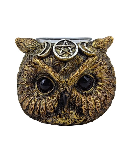 ORIGEN Home Decor Vela Buho Jarrones Y Portavelas Gris 7x9x8cm