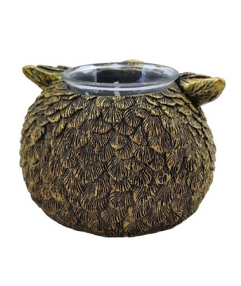 ORIGEN Home Decor Vela Buho Jarrones Y Portavelas Gris 7x9x8cm
