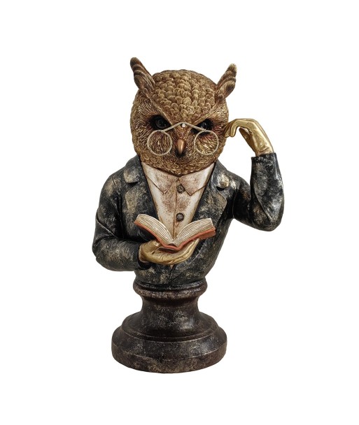 ORIGEN Home Decor Buho Animales | Figura de Búho Marrón - 36x22x19cm
