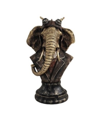 ORIGEN Home Decor Elefante Animales | Figura de Elefante Gris - 35x21x19cm