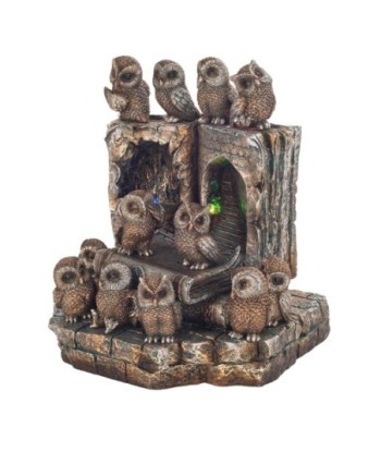 ORIGEN Home Decor - 12 Buhos De La Suerte | Figura de Búho Marrón - 18x20x17cm
