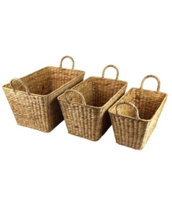 Pack de 3 cestas de jacinto de agua para decoración natural en el hogar