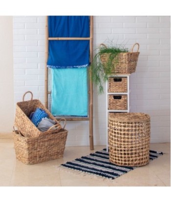 Pack de 3 cestas de jacinto de agua para decoración natural en el hogar