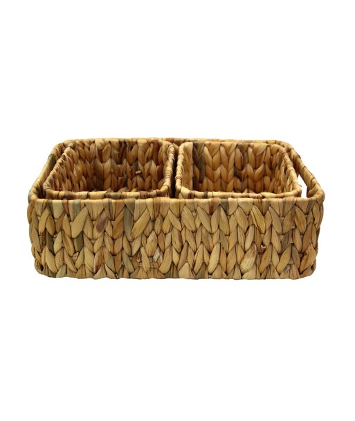 Pack de 3 cestas de jacinto de agua natural para decoración