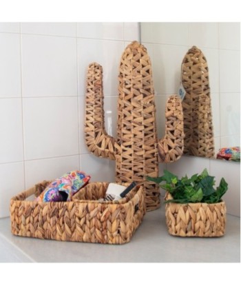 Pack de 3 cestas de jacinto de agua natural para decoración