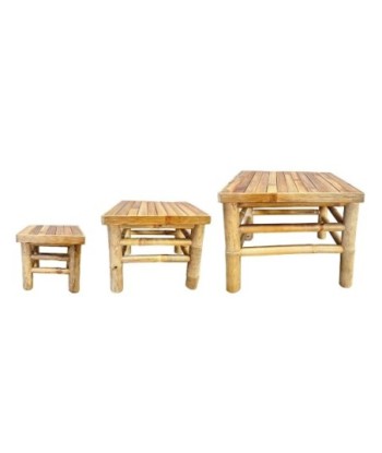 Taburetes de Bambu para Hogar y Oficina - Pack de 3 Unidades