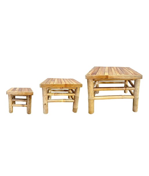 Taburetes de Bambu para Hogar y Oficina - Pack de 3 Unidades