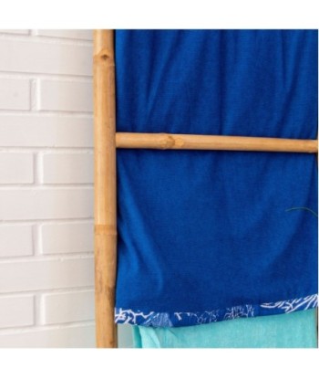 Escalera plegable de 5 escalones de bambú resistente y ligera para el hogar y la oficina