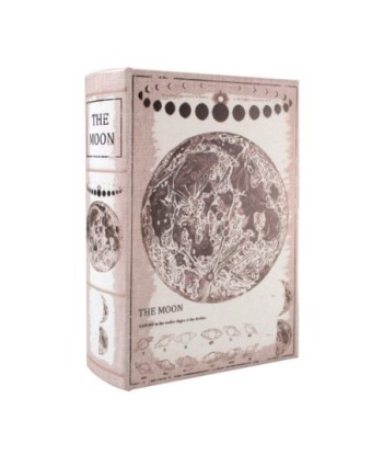 ORIGEN Home Decor Caja Libro Luna Plateado Rectangular 21x13x5cm - Cajas Libro Etnico