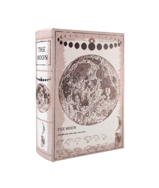ORIGEN Home Decor Caja Libro Luna Plateado Rectangular 21x13x5cm - Cajas Libro Etnico