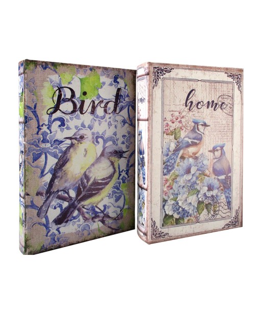 ORIGEN Home Decor Caja 2U Lila Rectangular 26x17x5cm - Cajas Libro de Diseño Exclusivo para Decoración del Hogar