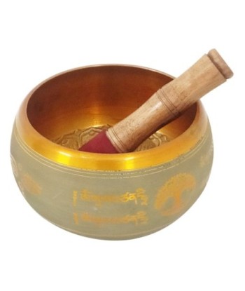 Cuenco Tibetano de Metal Dorado para Meditación y Relajación
