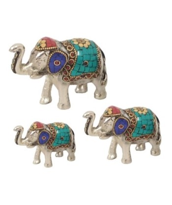 Figuras Elefantes Africanas Decorativas Set de 3 Unidades