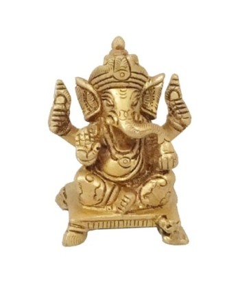 Figura de Buda Ganesha Oriental Metal Dorado 6 cm x 4 cm x 5 cm