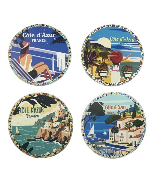 Salvamantel Vintage Azul Cerámica - Juego de 4 Unidades para Decoración de Mesa, Regalo Ideal y Complementos