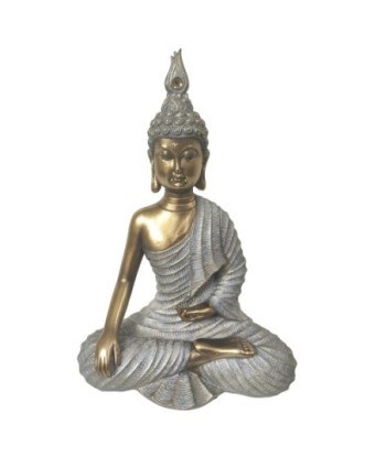 ORIGEN Home Decor Buda Budas Figura de Buda Gris - 33x22x12cm Resina Alta Calidad