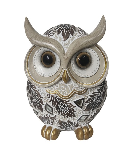 ORIGEN Home Decor Buho Buhos Figura de Búho Gris 16x12x8cm Resina Alta Calidad